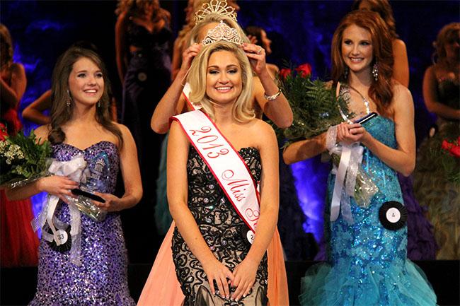 Rachel Shaw is crowned as Miss Tomball for 2012 during Saturdays pageant. The junior became the first winner from Tomball Memorial High School.