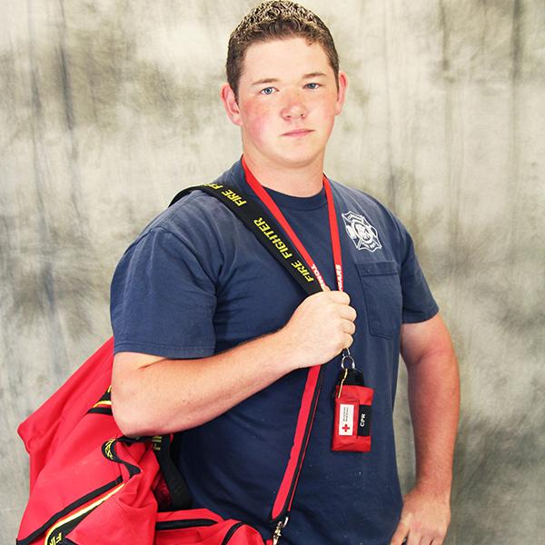 Dylan Parker says his father inspired him to become a firefighter.