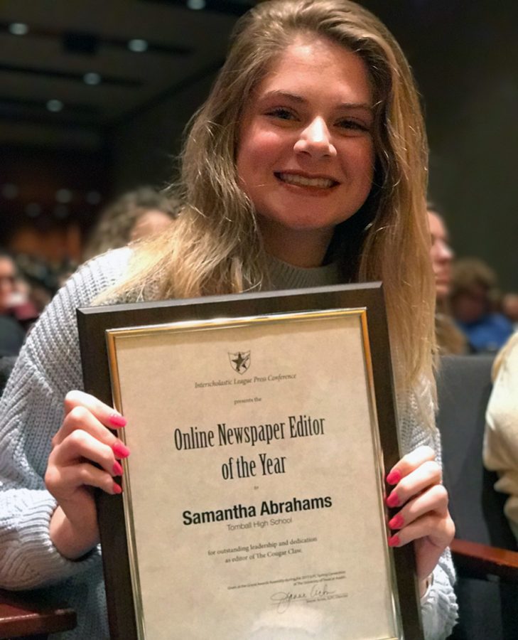 Samantha Abrahams was named the 2017 Texas Online Newspaper Editor of the Year.