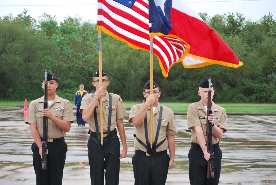 NJROTC practices for Patriotic Show.