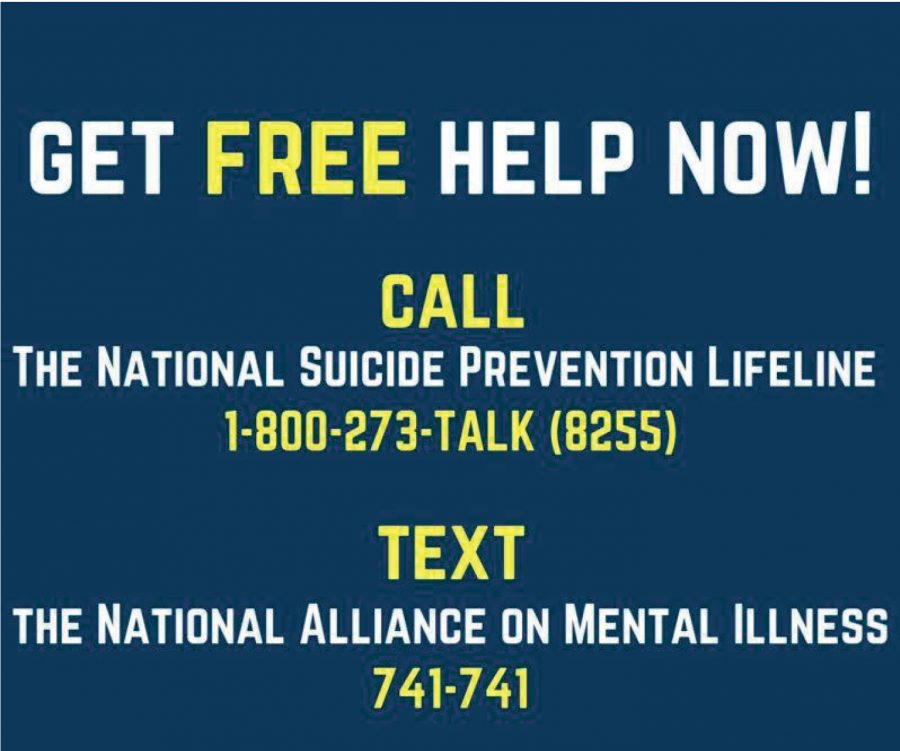 Please use the phone numbers or text lines if you feel like you need someone to help you.