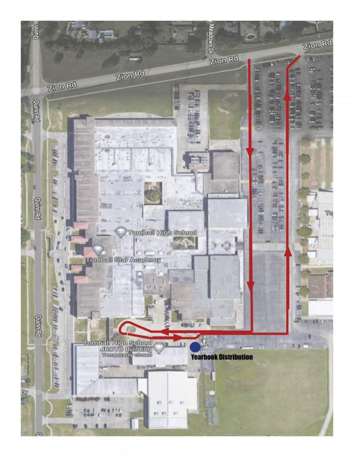 Map for yearbook pickup.