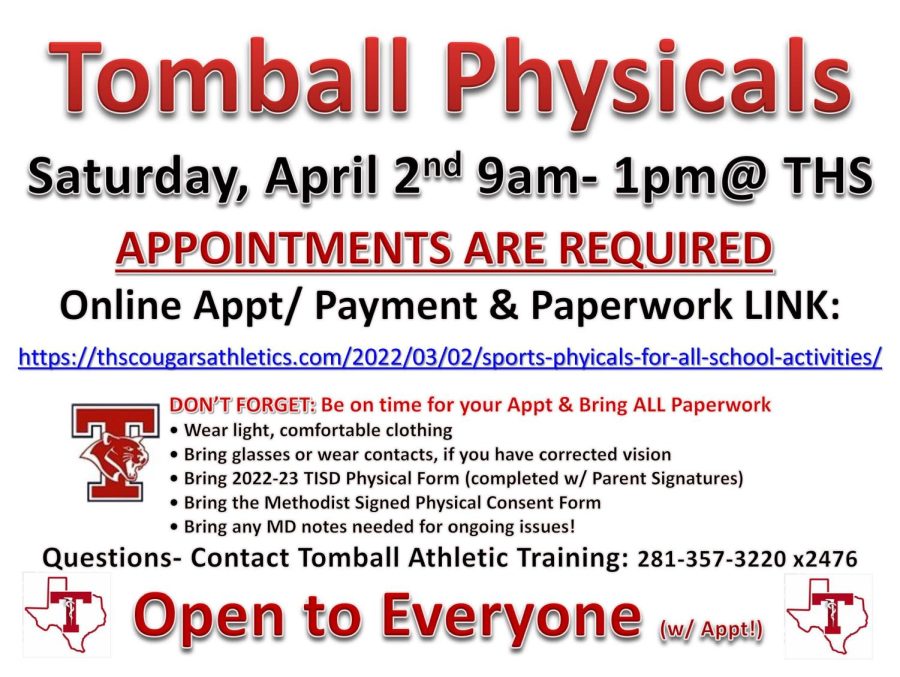 Physicals to take place next Saturday
