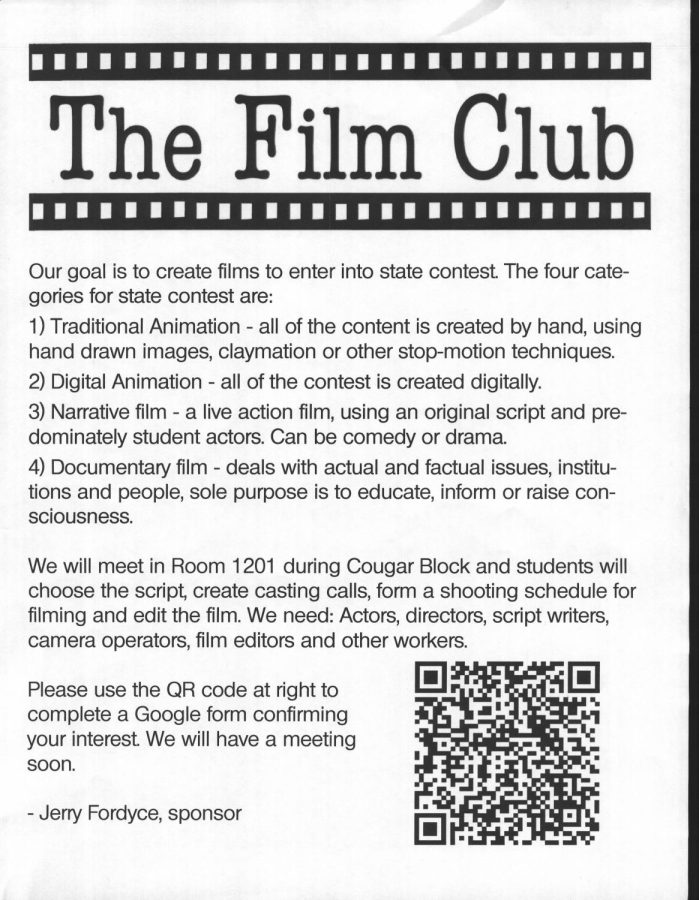 Interested in film? Join Film Club