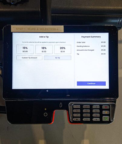 When paying, many places now use tablets that give you the option to set a tipping amount (or not).