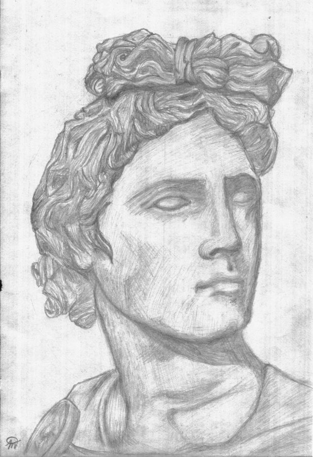 Sketch of Apollo sculpture