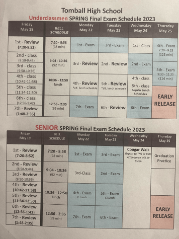Finale exam schedule 