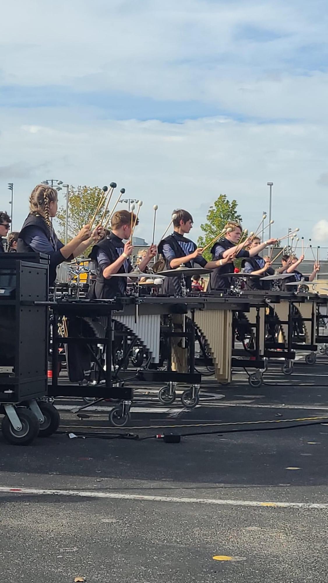 Front Ensemble warming up before the show