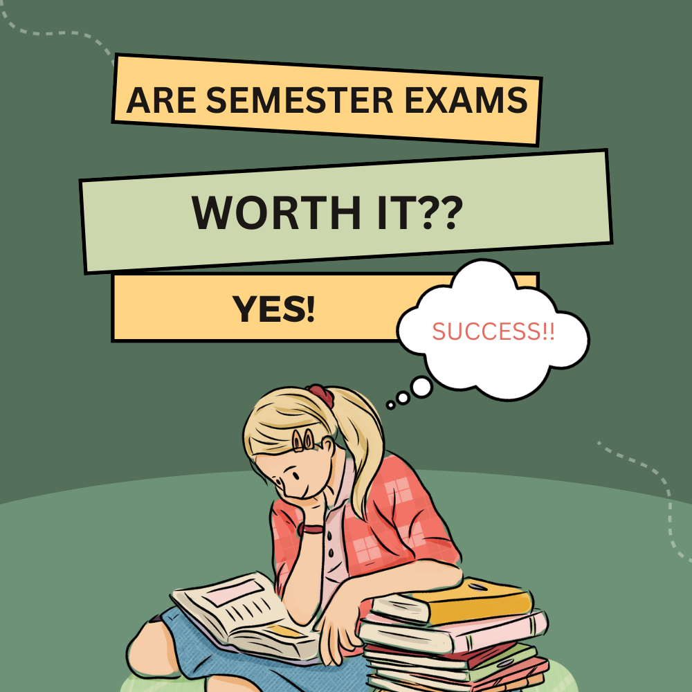 Semester exams are beneficial for students success.