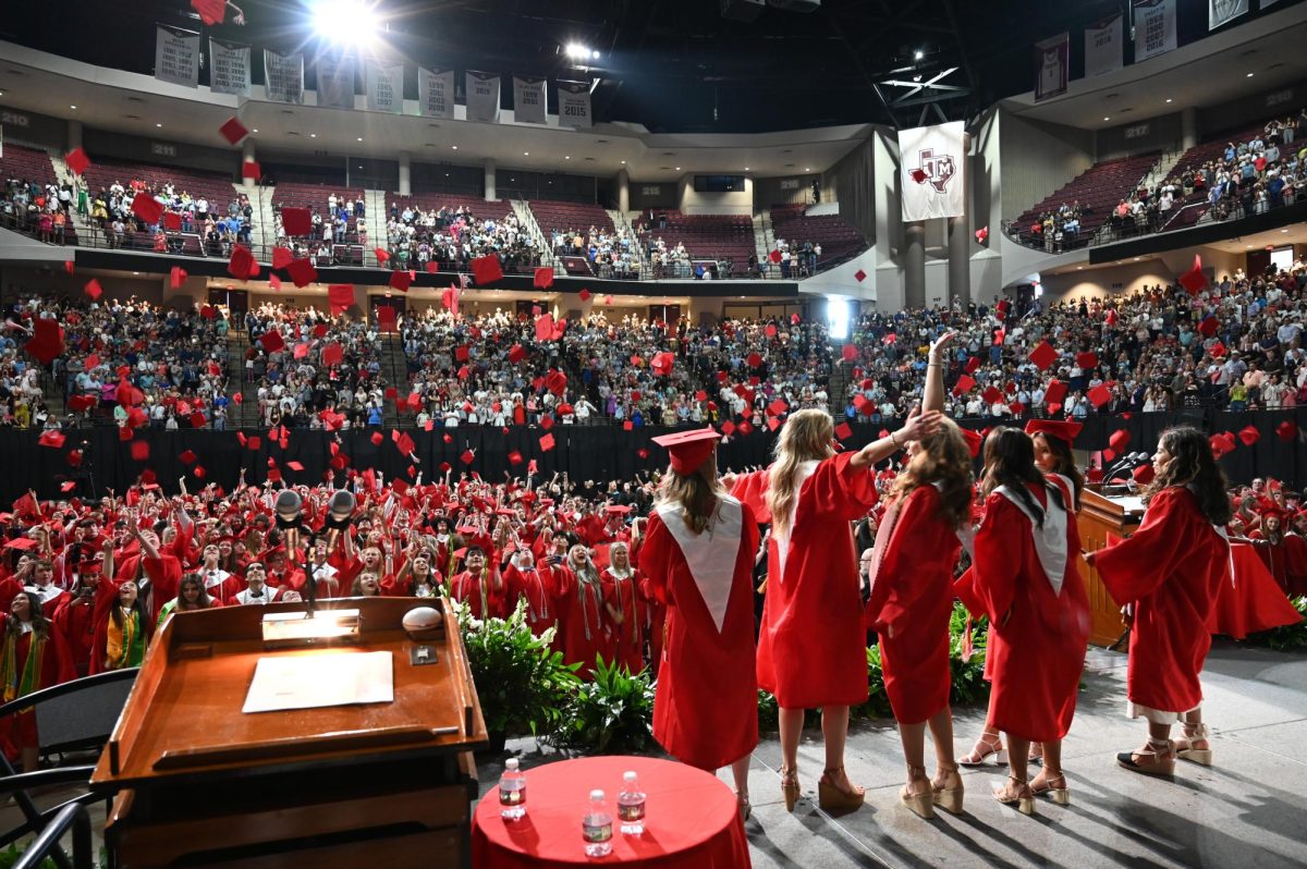 Nothing like the moment when seniors toss their hats in the air at the end of the ceremony.