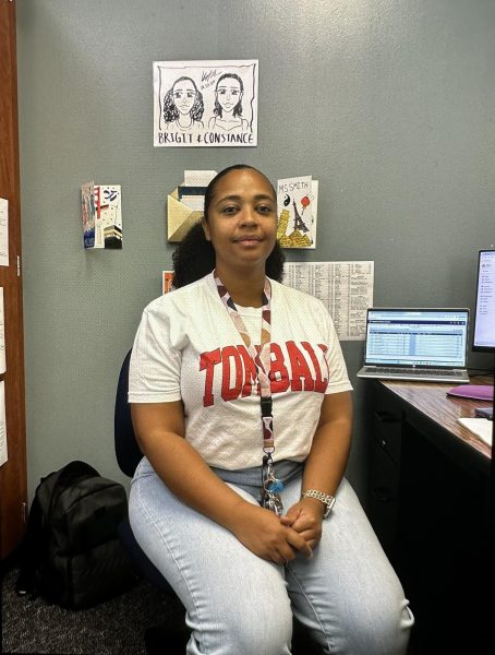 Smith sitting in her classroom