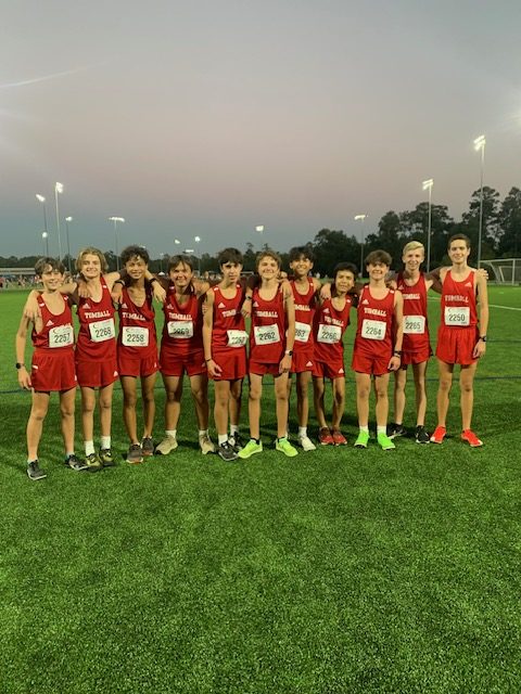 Freshmen Boys taking team photo before race at 2024 Nike South Meet