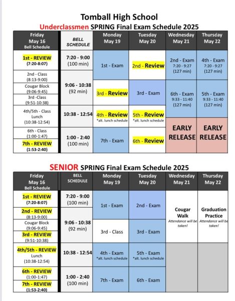 Final Exam schedule